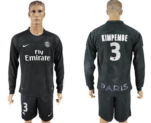 Paris Saint-Germain #3 Kimpembe Sec Away Long Sleeves Soccer Club Jersey - Click Image to Close